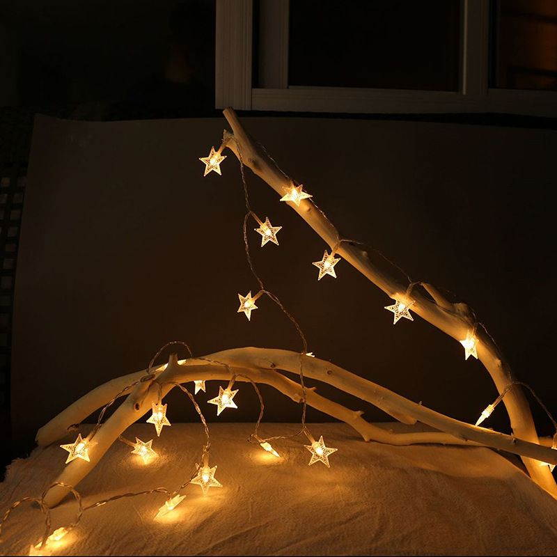 In Stock Clearance Warm White Light Star String Lights With Battery Box High Voltage Plug Cozy Indoor Holiday Party_voghion.com