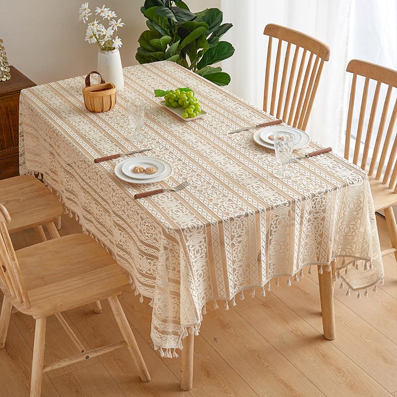 Tovaglia Bohemian Dot – Tessuto in poliestere con retro antiscivolo, motivo a pois rotondi resistente al calore per uso decorativo e da pranzo_voghion.com