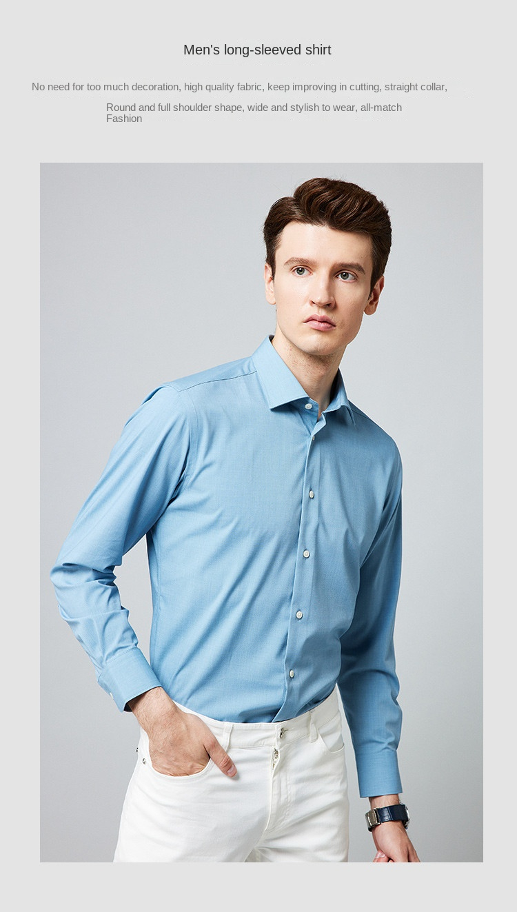 Camicia a maniche lunghe da uomo casual semplice da cento torri classica da uomo per la primavera e l'autunno_voghion.com