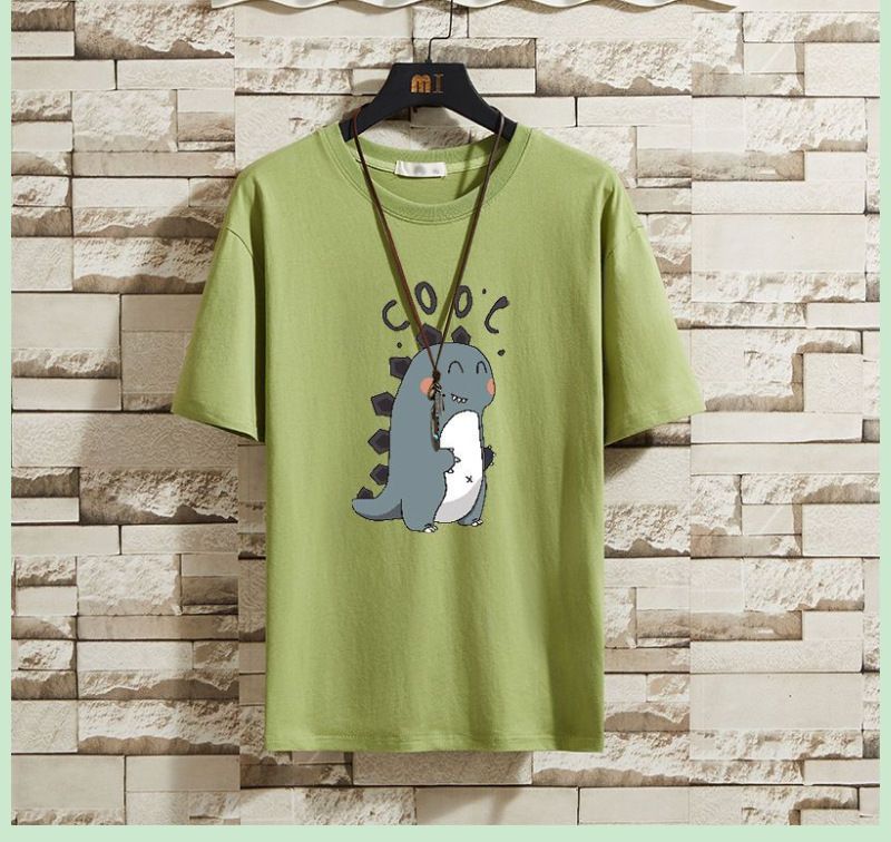 Men's Summer Hip Hop T-shirt cu mânecă scurtă cu dinozaur, pantaloni scurți largi, cu mânecă scurtă, set de două piese, 12_voghion.com