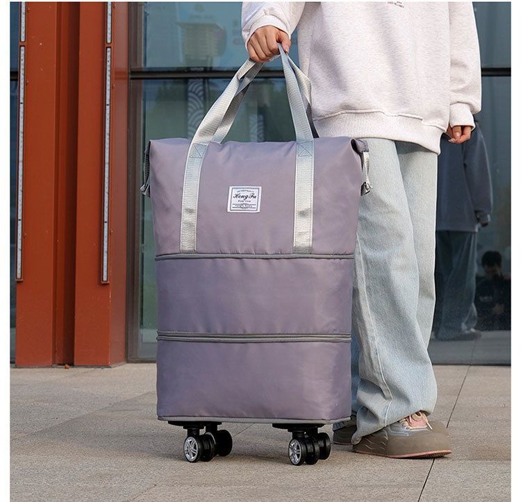 Travel Extra Large Capacity Handheld Luggage Bag With Universal Wheels Foldable Maternity Storage Short Business Trip_voghion.com
