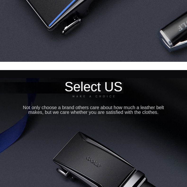 HOT GOLF Herren Gürtel aus echtem Leder mit automatischer Schnalle, trendiger Casual Business-Hosengürtel, vielseitig und einfach_voghion.com