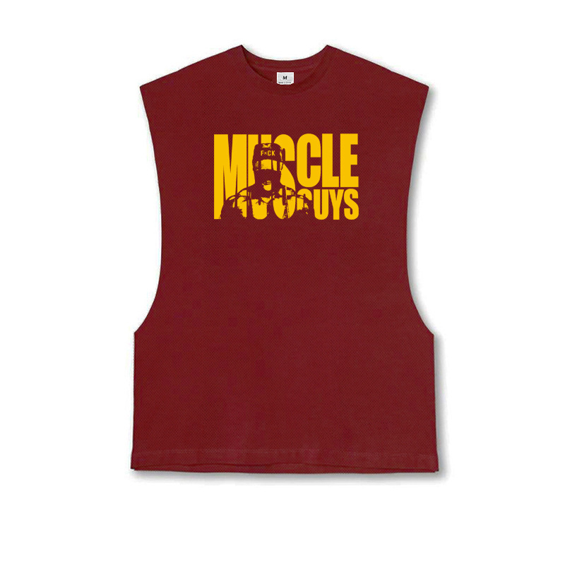 Tanktop für ärmellose Herren-Sommer-Camisole-Sportarten, Lauftraining, schnell trocknende Muskeln, locker sitzender Basketball_voghion.com