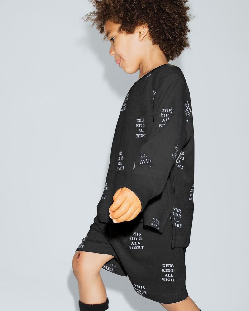 Vêtements pour enfants automne et hiver pull à manches longues short imprimé ensemble deux pièces_voghion.com