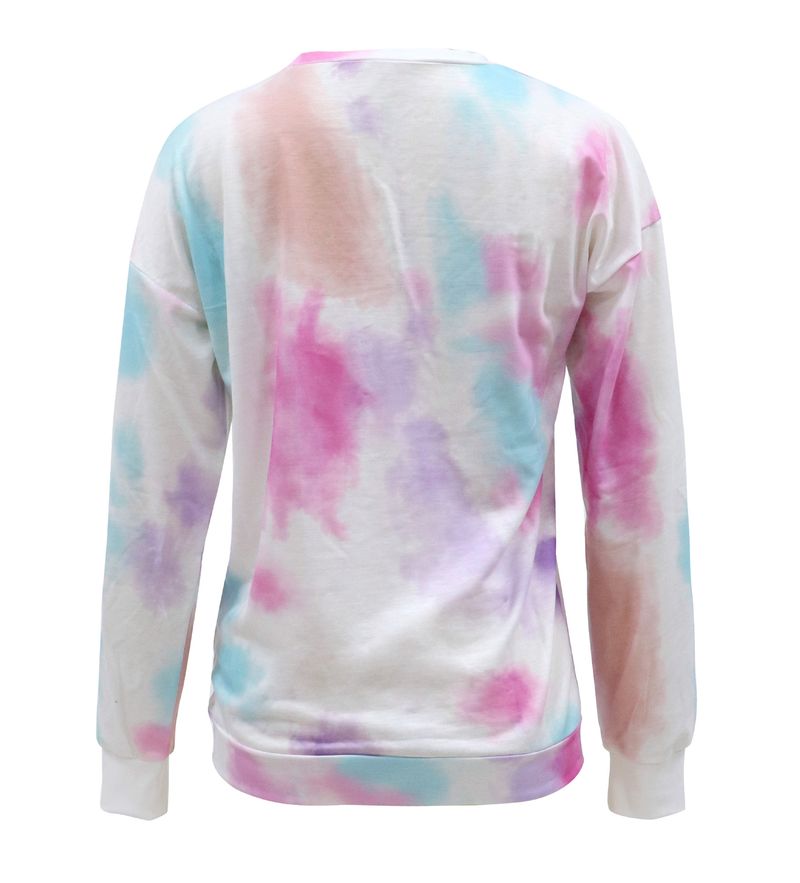 Nuova felpa lavorata a maglia, abito tie-dye a maniche lunghe, maglietta da donna, primavera e autunno_voghion.com