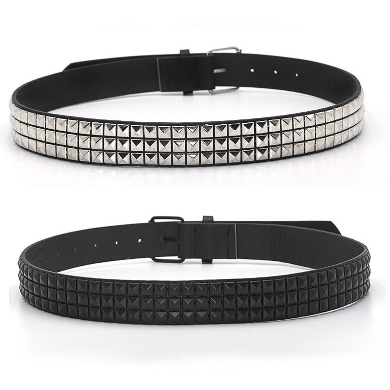 HOT Fashion Rivet Men&Women's Studded Belt Punk Rock With Pin Buckle Waistband_voghion.com