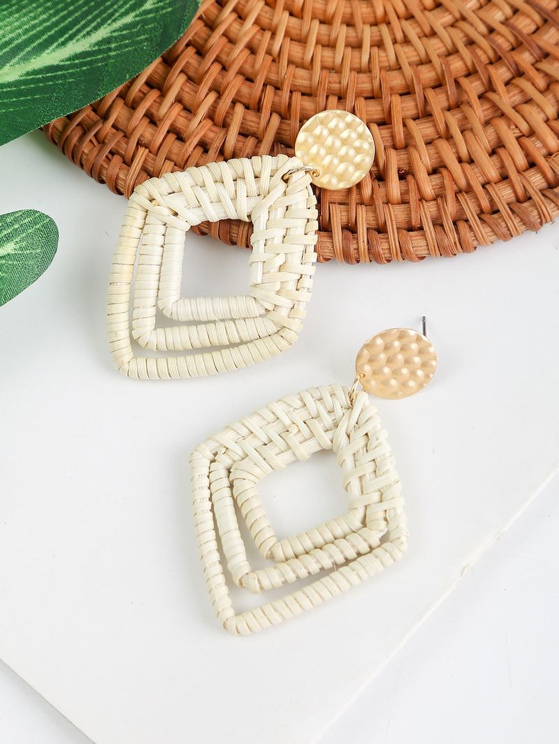 conjunto de brincos de borla hit Novos brincos boêmios Brincos de vime de madeira_voghion.com