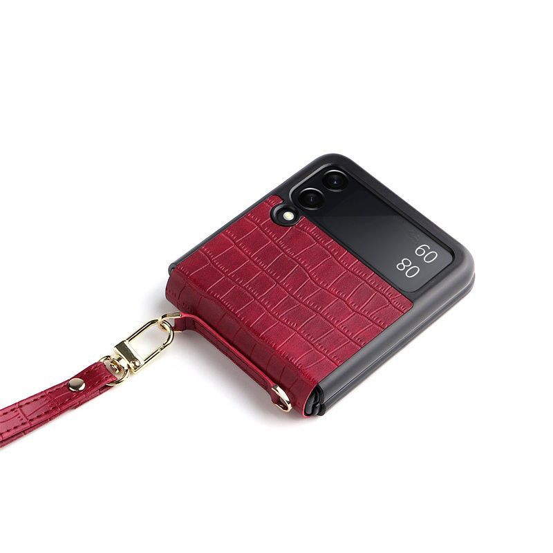 Z Flip3/4/5 5G One-piece Bamboo Pattern With Hand Strap Phone Case Folding Screen Trendy Limited Edition_voghion.com