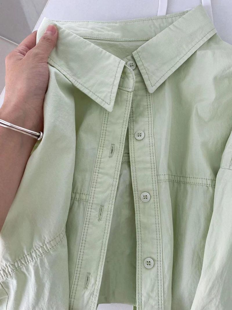 Robe en coton bleu clair style forêt pour femme, idéale pour le printemps et l'automne, coupe ajustée et polyvalente, taille S. Épaules classiques._voghion.com