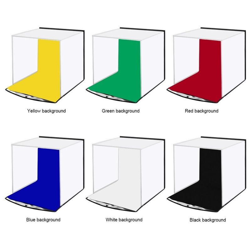 PULUZ 30cm Folding Portable Studio Shooting Kit 2 Ring Lights, 6 Colors Backdrop_voghion.com