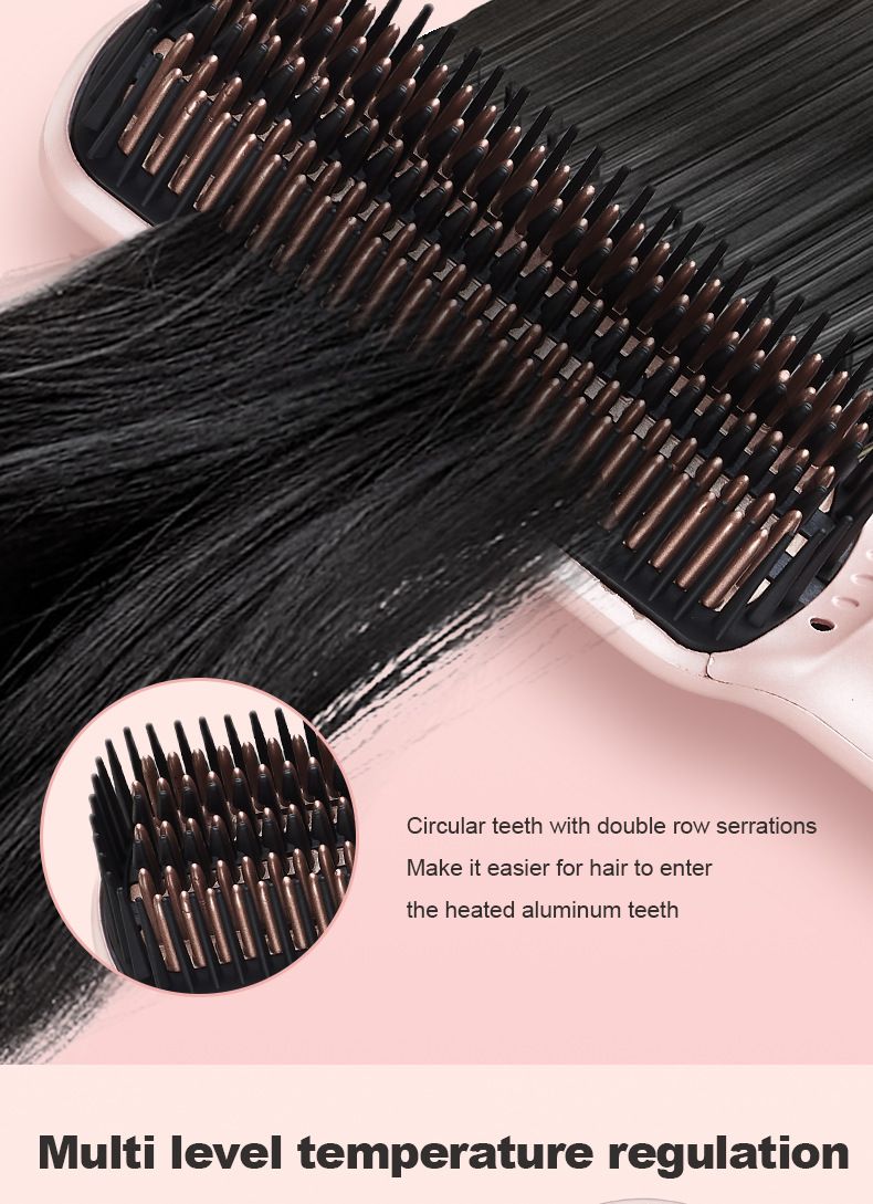 Volumenkamm mit Heiß- und Kaltluft, Glätteisen mit Verbrühungsschutz und LCD, 2-in-1-Haarstyling-Tool_voghion.com