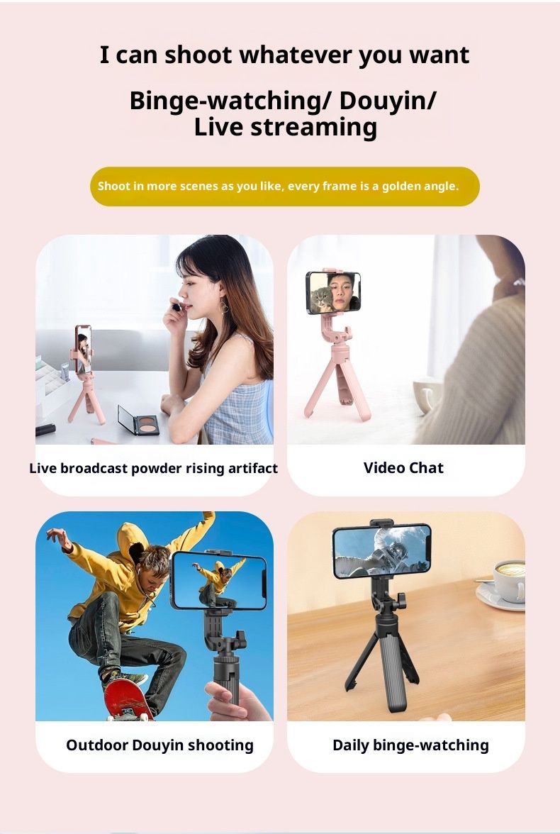 D09 Mini Phone Selfie Live Streaming Stand Foldable Desktop Tripod Portable Influencer Stable Patent Design_voghion.com