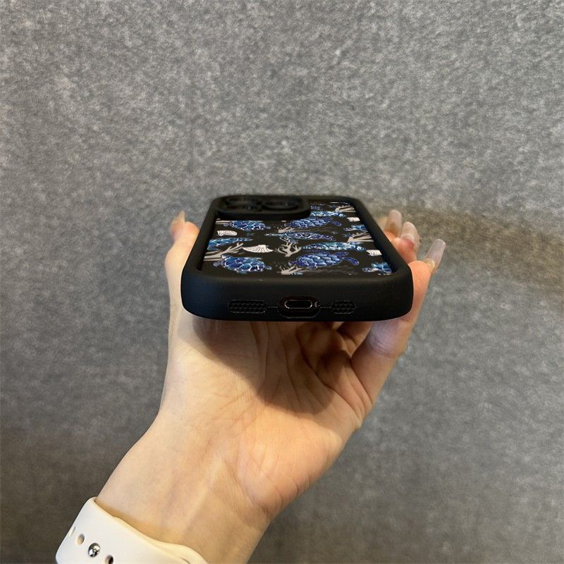 Süße Mode Schildkröte Bunte Malerei Design Handyhülle für iPhone 15 16 Pro Max 14 11 12 13 Pro 7 8 Plus X XR XS SE2 Soft Cover_voghion.com