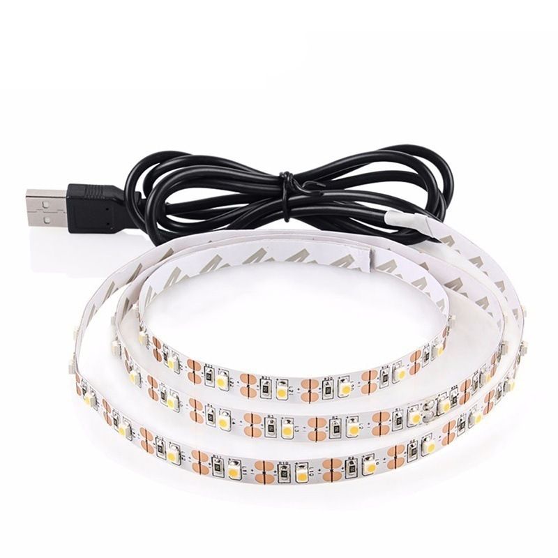 Tira de luces LED USB de 5 V, 60 LED/metro, SMD 2835, para interiores, blanco cálido/blanco frío/azul/verde/rosa/morado (varios colores disponibles)_voghion.com