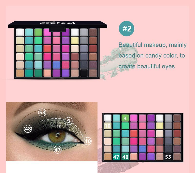 Ombretto POPFEEL 54 colori ombretto opaco trucco fumoso color terra palette di ombretti color caramella_voghion.com