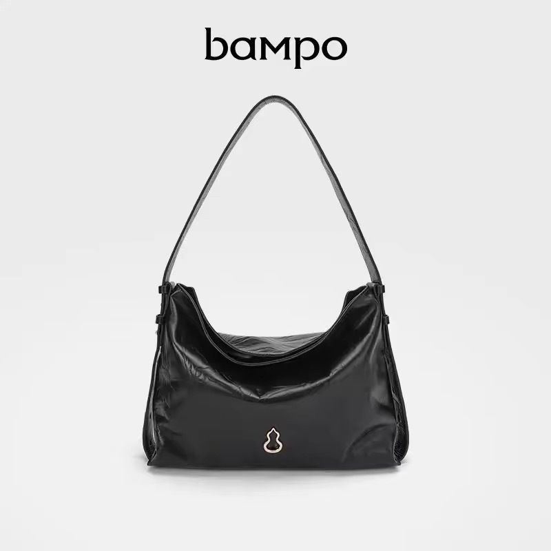 Bolsa de couro BAMPO Banpo Mianmian média pequena, nova, transversal, de ombro, estilo Hobo, para viagem_voghion.com