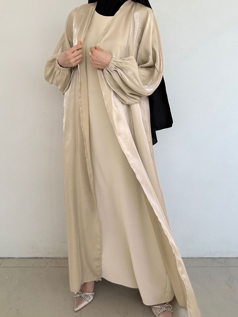 Muslimisches Kleid Offenes Abaya Frauen Bescheidene Kleider Jalabiya Strickjacke Robe Schärpen Ramadan Marokko Dubai Abayas Kaftan Eid Vestidos_voghion.com