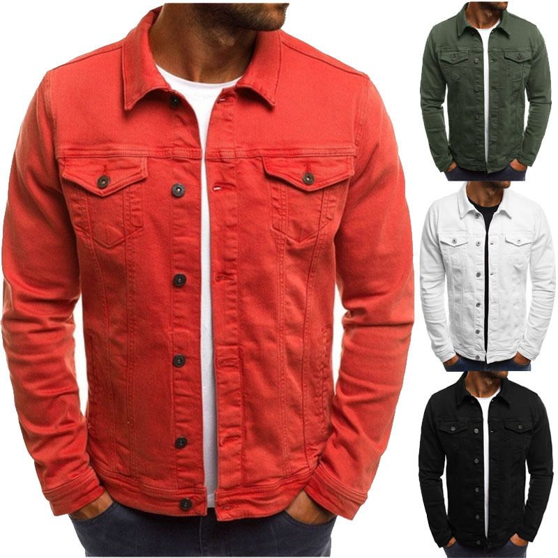 Suitable For All Seasons 2025 Hot Push Denim Casual Solid Color Cardigan Button Workwear Jacket For Men_voghion.com