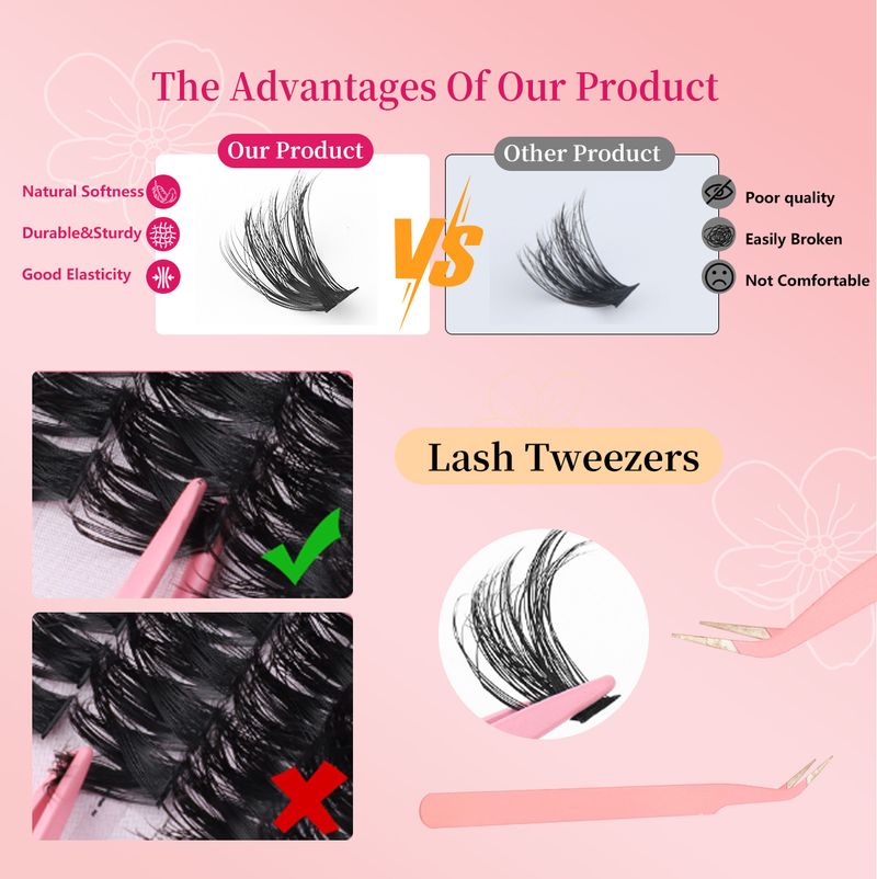 40D/60D/80D flauschige falsche Wimpern – 3D-voluminöser und natürlicher Look (hohe Dichte, weich und leicht für den täglichen Gebrauch)_voghion.com