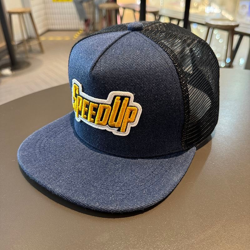 Sommer Hip Hop Unisex Instagram Mesh Flache Kante Sonnenschutz und Sonnenschutz Gerade Platte Großköpfiger Baseballhut_voghion.com