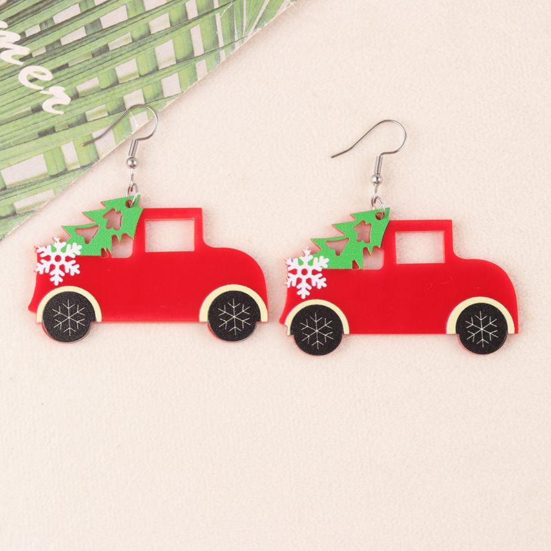Cartoon Series Acrylic Snowman Cup Flower Personalized Wine Bottle Earrings Jewelry For Women_voghion.com