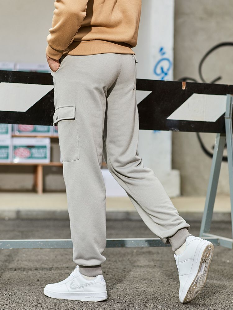 Conjunto deportivo informal de dos piezas con capucha y contraste de color para hombre_voghion.com
