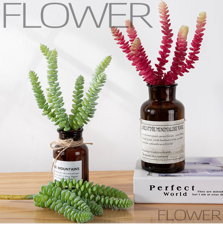 Copper string three color simulation flower fleshy simulation green plant_voghion.com