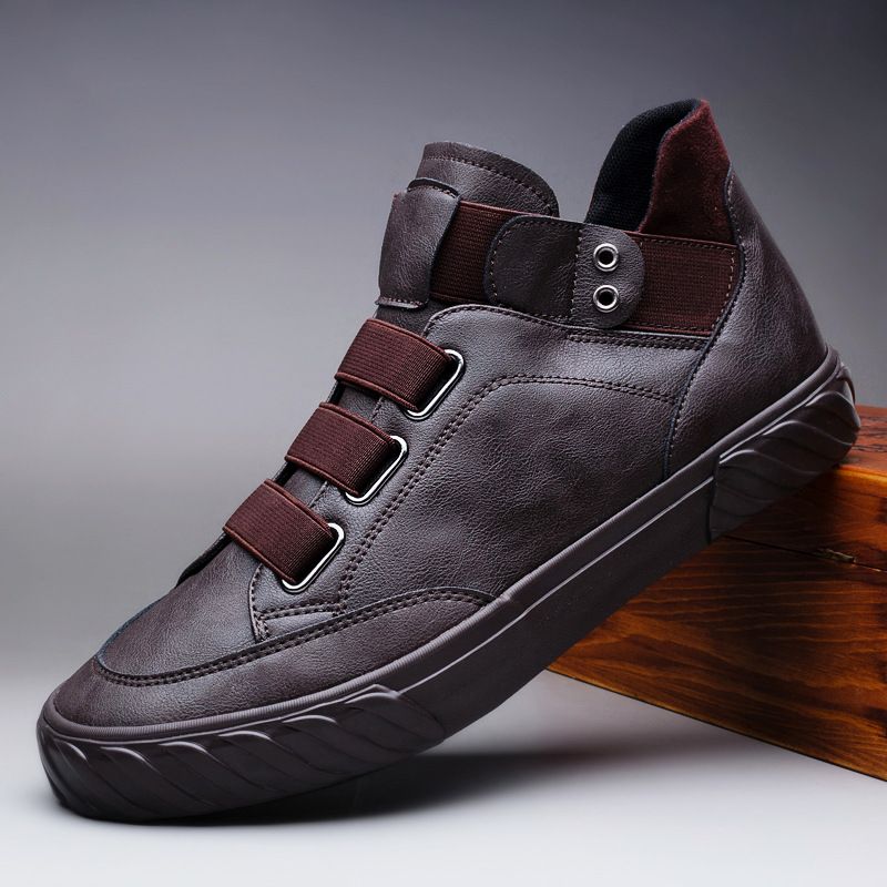 RenMou Flash Step 9857 Spring And Autumn High Top Casual Board Thick Soled Men's Single Shoes Exclusive Supply_voghion.com