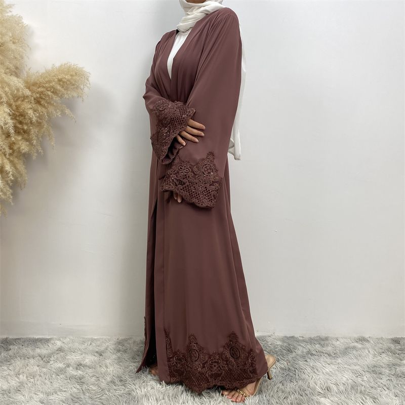 Faslı Kadın Kaftanı Yeni Türkiye İşlemeli Kaftan İslami Tesettür Tesettür Elbise Etek Ucu Manşet Aplike Ramazan Abaya Müslüman Dubai_voghion.com