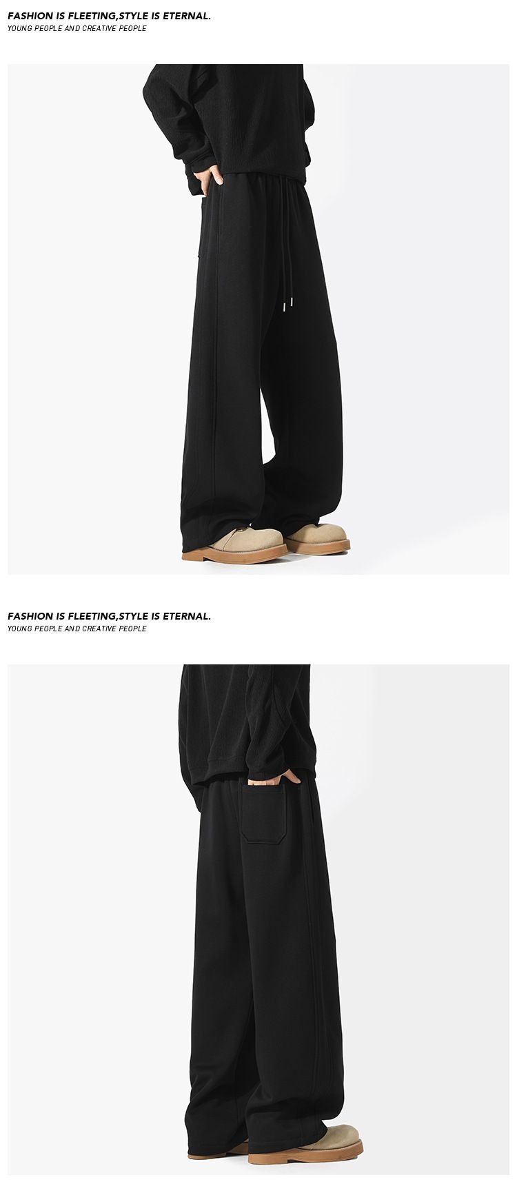 Men's High Street Cargo Pants - Retro Loose Fit Joggers With Wide Leg, Grey Sweatpants For Casual & Streetwear_voghion.com