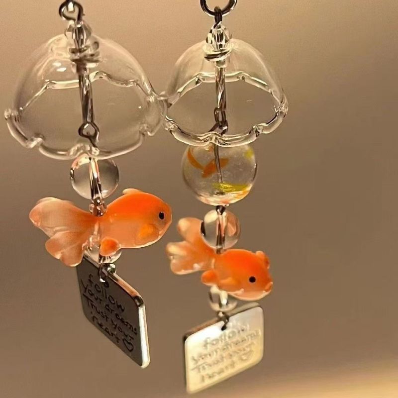 Handgemachter Goldfisch Perlen Anhänger Kleiner Fisch Windspiel Ornament_voghion.com