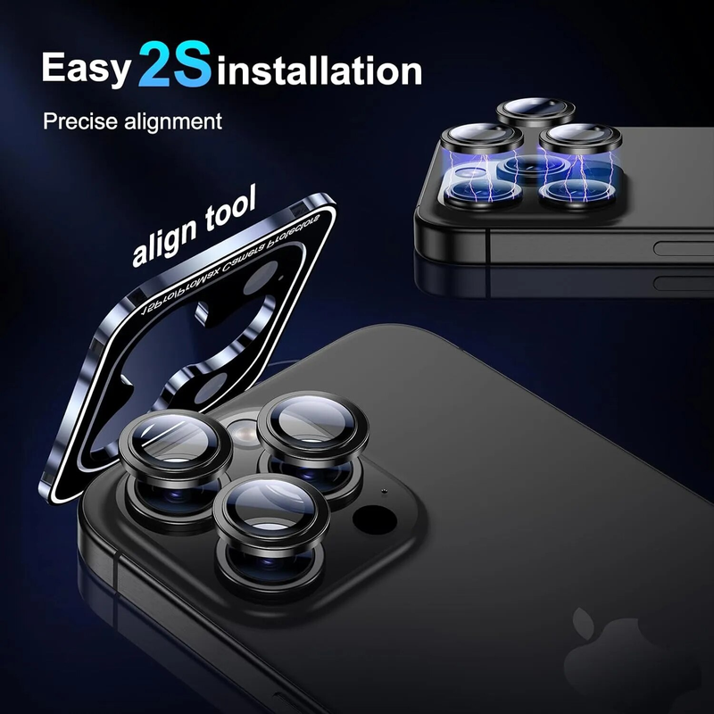 Juodo titano fotoaparato objektyvo apsauga, skirta iPhone 15 Pro Max 14 Plus 13 15Pro iPhone15 15Plus grūdinto stiklo apsauga_voghion.com