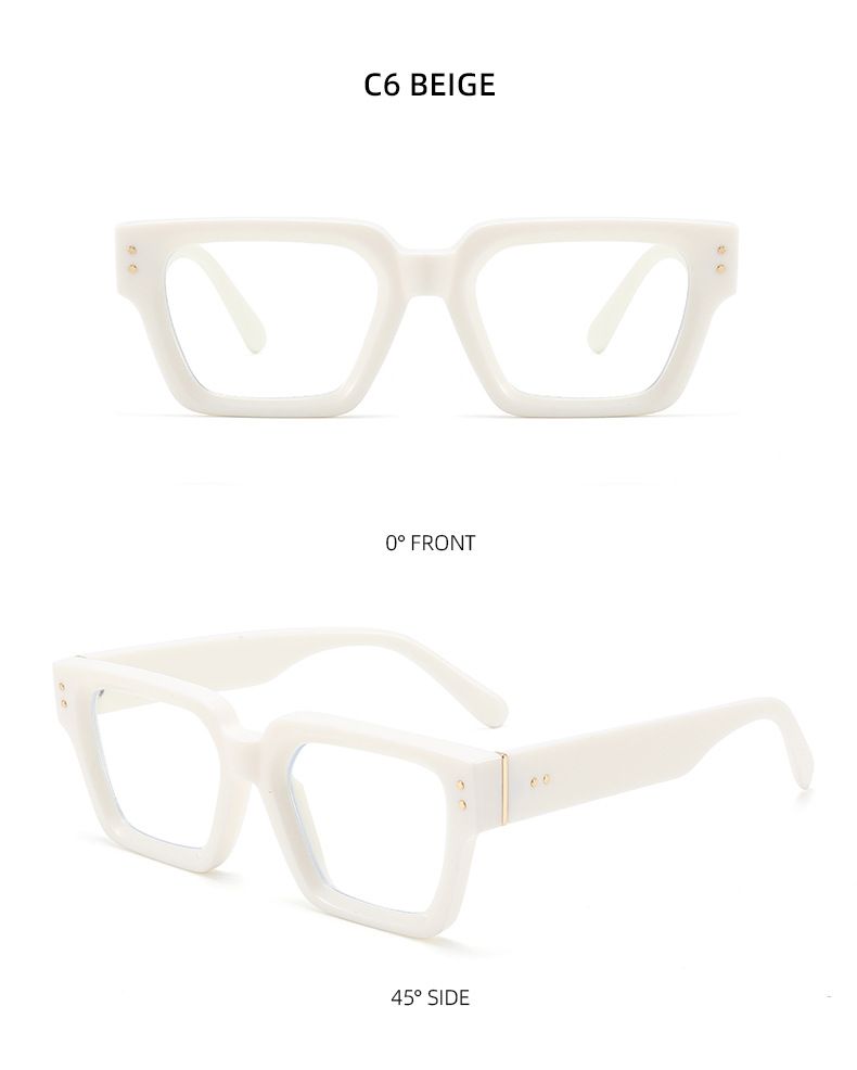 Ochelari de vedere cu ramă groasă, anti-lumină albastră, cu lentile plate, personalitate la modă, ramă mare, anti-oboseală_voghion.com