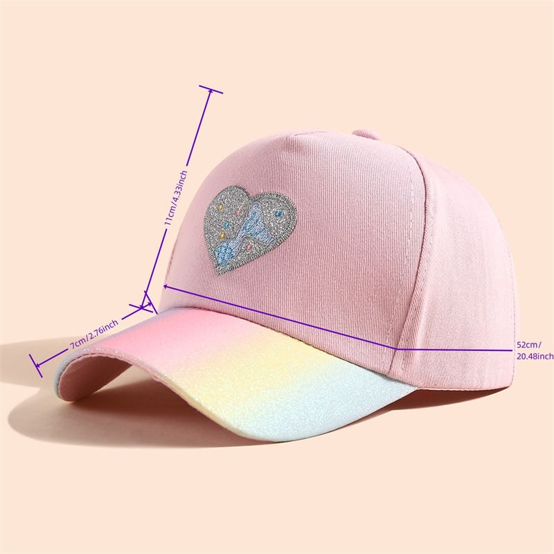 Cappello da baseball per bambini europeo con visiera per ragazze e ragazzi, regolabile, con cuore, per bambini, berretto Gorras Bonnet, nuovo_voghion.com
