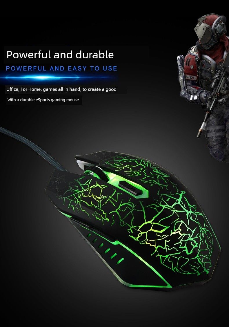 Crack Colorful Stylish Frosted Nical USB Mouse_voghion.com