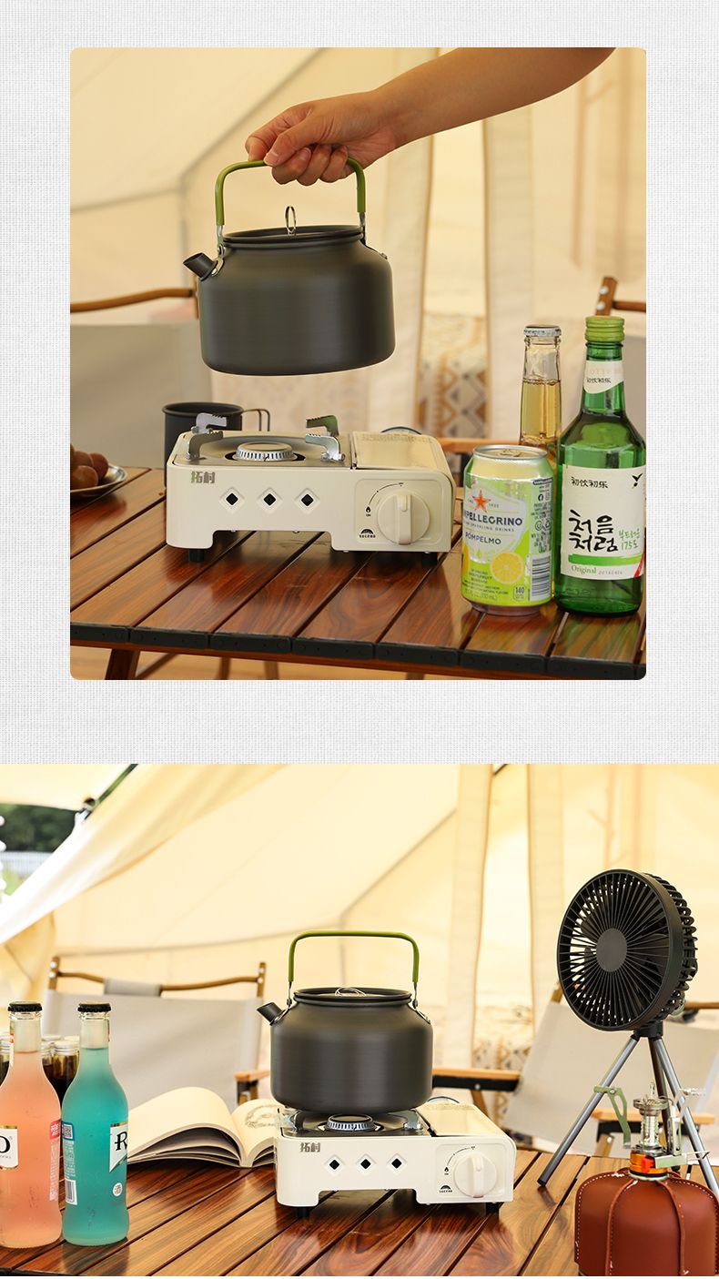 Caffettiera da campeggio per esterni, escursionismo, pesca, teiera portatile, bollitore da picnic, 1,8 l, grande capacità_voghion.com