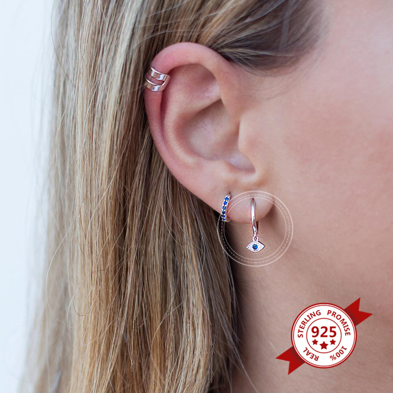 Sterling venus sier diabo eyeearrings para mulheres simples bonito zircão orelha fivela retro jóias atacado_voghion.com