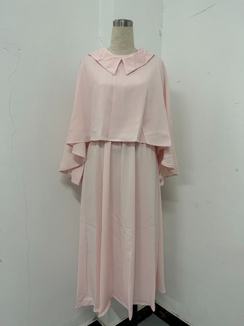 Damenbekleidung Lässiges Damen-Set aus kurzem Kimono und Maxikleid, 2-teiliges Set – fließendes, hoch tailliertes, langärmliges Cover-Up mit Patchwork-Details_voghion.com