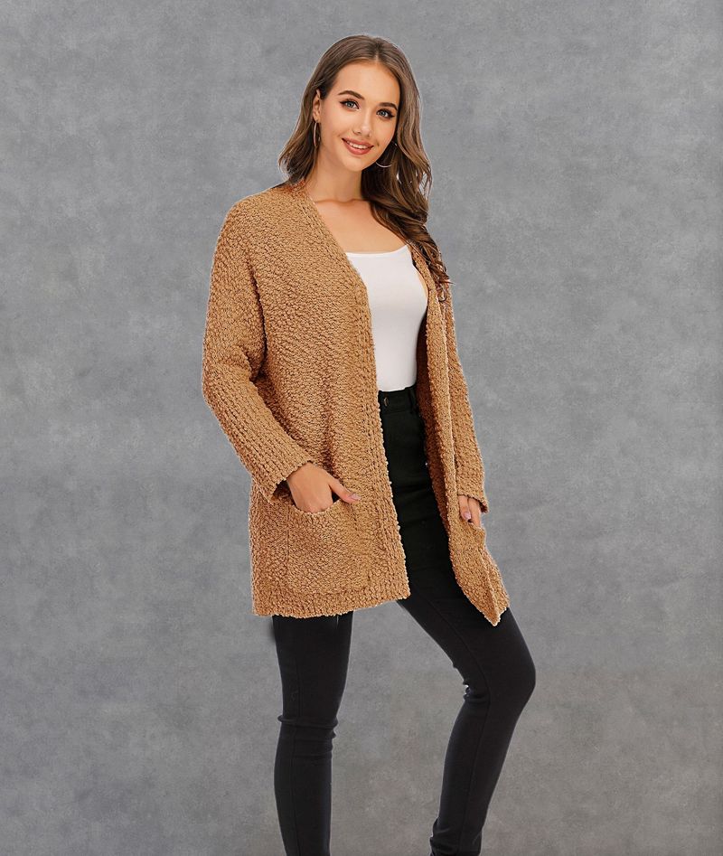 Women's plus size women's knitted double cardigan coat long sweater_voghion.com