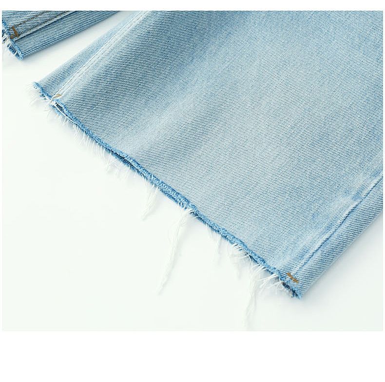 Vêtements pour femmes Jeans à bords bruts haut de gamme Pantalons de cyclisme à quatre points pour femmes Shorts en denim amples et droits_voghion.com