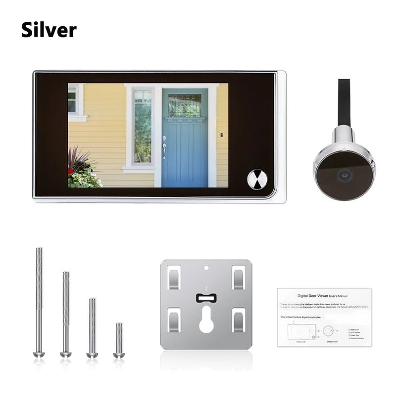 Awapow 3.5 Inch Doorbell Peephole Viewer Digital Camera 120 ° LCD 2 Million HD Pixels Cat Eye Doorbell Outdoor Monitor_voghion.com