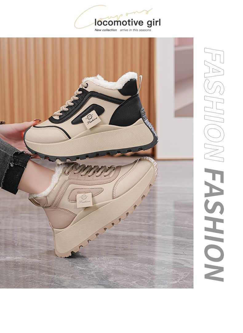 2024 nuovo autunno e inverno versatile top in cotone casual sport suola spessa scarpe da papà a vita alta, alla moda_voghion.com