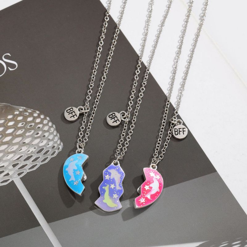 Good friend children's necklace, dolphin oil drop creative magnet splicing, love necklace set_voghion.com