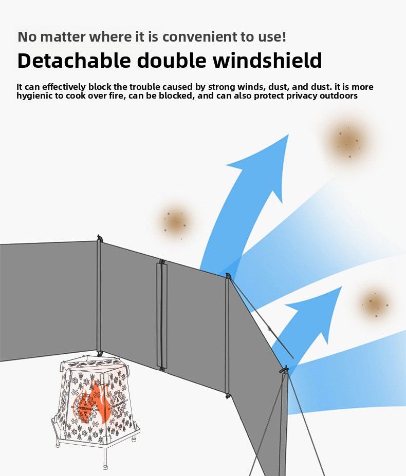 Tenda da campeggio per esterni, grande pannello per parabrezza, tenda antivento per tour con guida autonoma_voghion.com