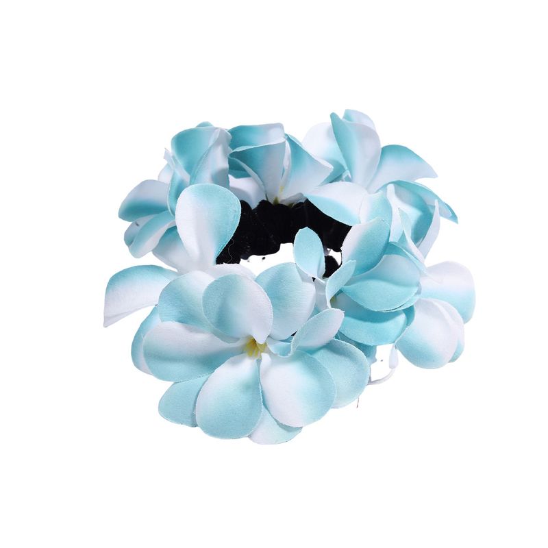 Elastico per capelli realistico Plumeria - Accessorio per capelli Boho Vacation Beach Girl Bun Elastico per capelli ad alta elasticità_voghion.com