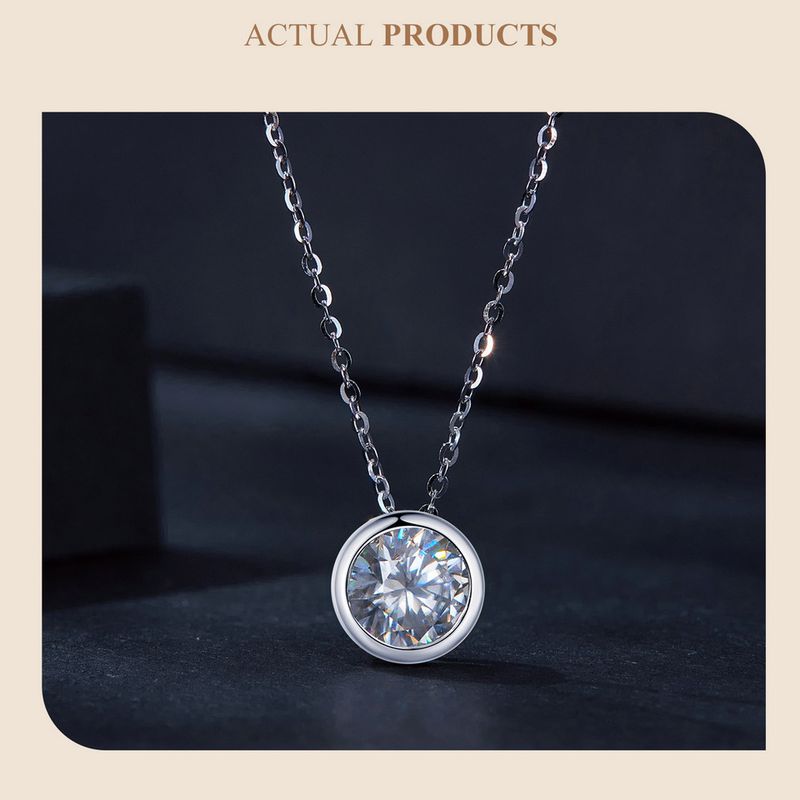 Nuovi arrivi 2025 BAMOER 1 carati Bazel Moissanite D colore VVS1 Collana con diamanti coltivati in laboratorio per donna Sterling Silver Wedding Jewelry_voghion.com