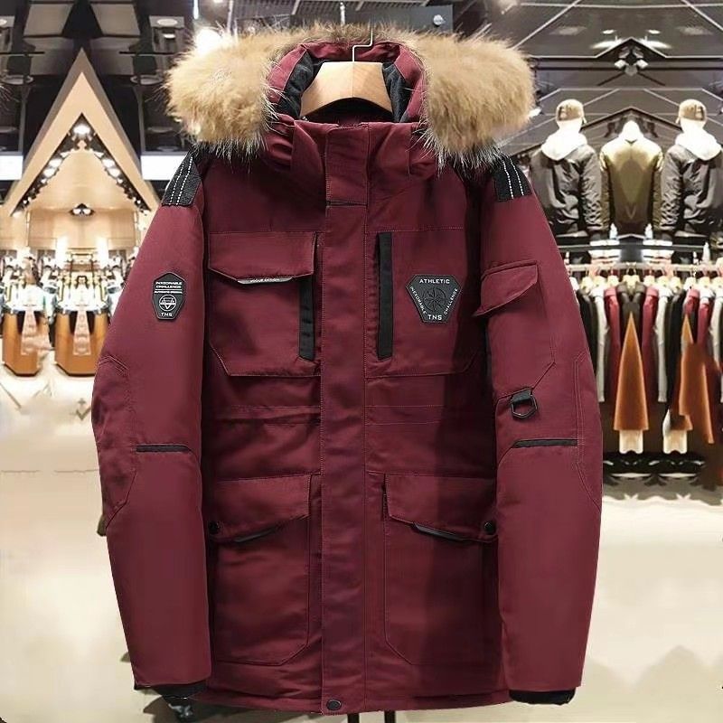 Ropa de hombre Chaqueta de algodón de seda para hombre Estilo coreano moda casual marca de moda parka suelta invierno pareja ropa de trabajo pato blanco Chaqueta de algodón de seda para hombre_voghion.com