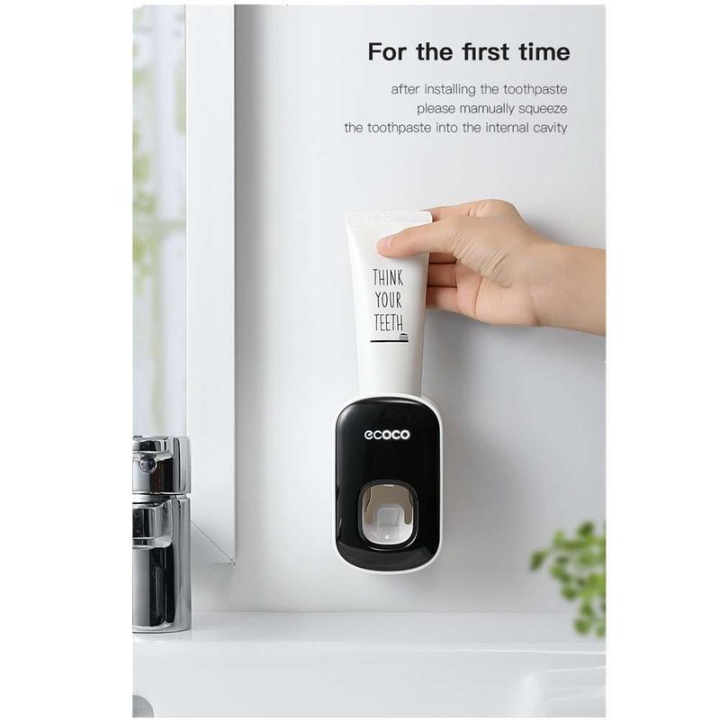 Wandmontierter automatischer Zahnpastaspender, Badezimmer-Accessoires-Set, Zahnbürstenhalter, Werkzeug_voghion.com