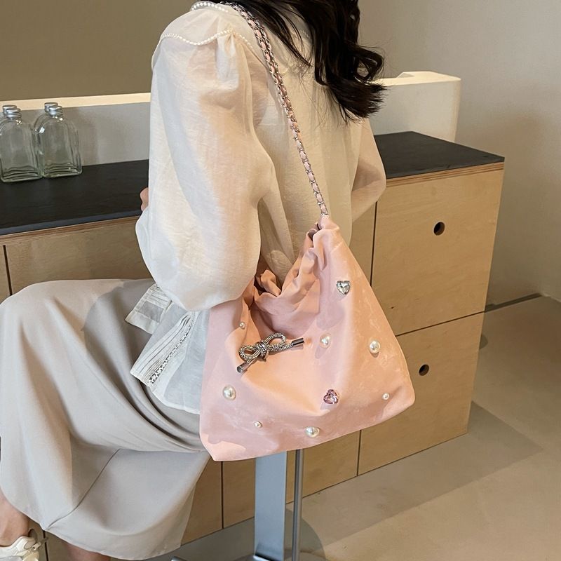 Borsa a secchiello semplice e casual nuova primavera ed estate 2024 della moda coreana da donna_voghion.com
