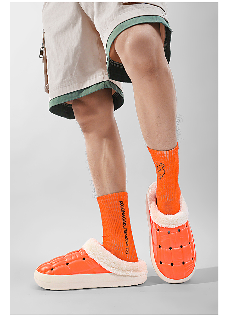 Chaussons pour hommes en mousse lavables en machine à enfiler sur une mule en feutre doublé de fourrure confortable_voghion.com
